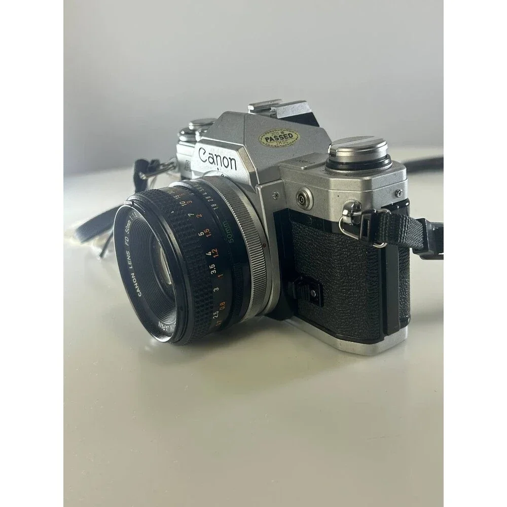 UNTESTED AS-IS Canon AT-1 35mm SLR Camera + Canon FD 50mm f/1.8 S.C. Lens